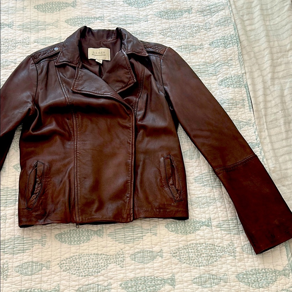 Lightly Used Brown Leather Jacket by Hinge - Sz Medium